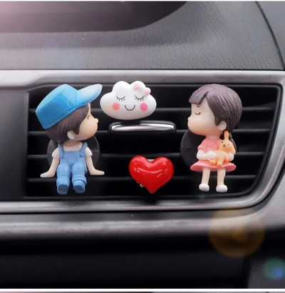 Karikatūra Pāri Automašīnu smaržu klipsis Jauki zēns Meitene Mīļotāji Gaisa izvads Aromterapijas klipi Auto salona apdares aksesuāri