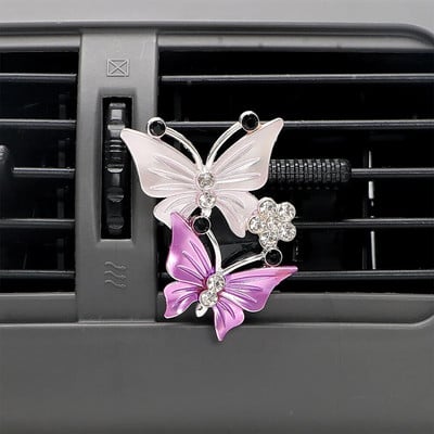 Air Freshener Butterfly Car-styling Car Perfume Natural Smell Air Conditioner  Butterfly Diamond Aromatherapy Clip