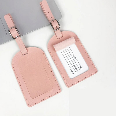 4/2/1Gb PU ādas apvelkams bagāžas birkas gaisma, mīksta vienkrāsaina lidmašīnas bagāžas zīme iekāpšanas karte Čemodāna birka Ceļojumu piederumi