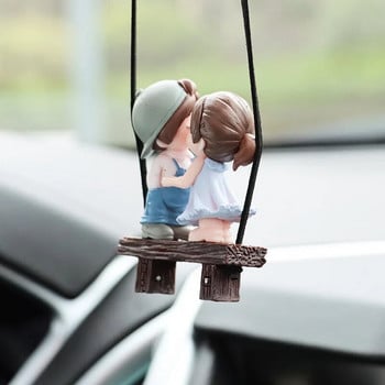 Lovely Kiss Hug Boy Girl Στολίδι αυτοκινήτου Κρεμαστό Κρεμαστό Αυτοκίνητο Διακοσμήσεις καθρέφτη οπισθοπορείας Ζευγάρι Κούκλες Εσωτερικά Αξεσουάρ Μοντέλο