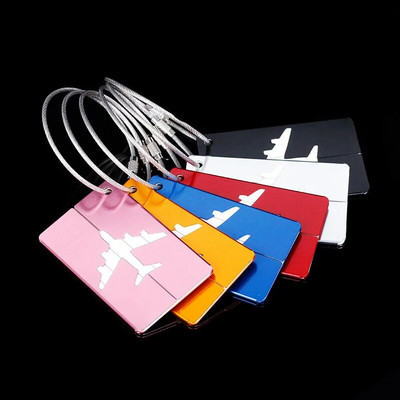 1PCS Women Simple Metal Luggage Tags Men Suitcase Dentifier Name Label Tag Holiday Airplane Travel  Accessories Aluminium Alloy