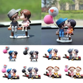 Διακόσμηση αυτοκινήτου Cartoon Cute Couples Action Figure Figurines Στολίδι με μπαλόνι Αξεσουάρ ταμπλό αυτοκινήτου εσωτερικού χώρου για δώρα για κορίτσια
