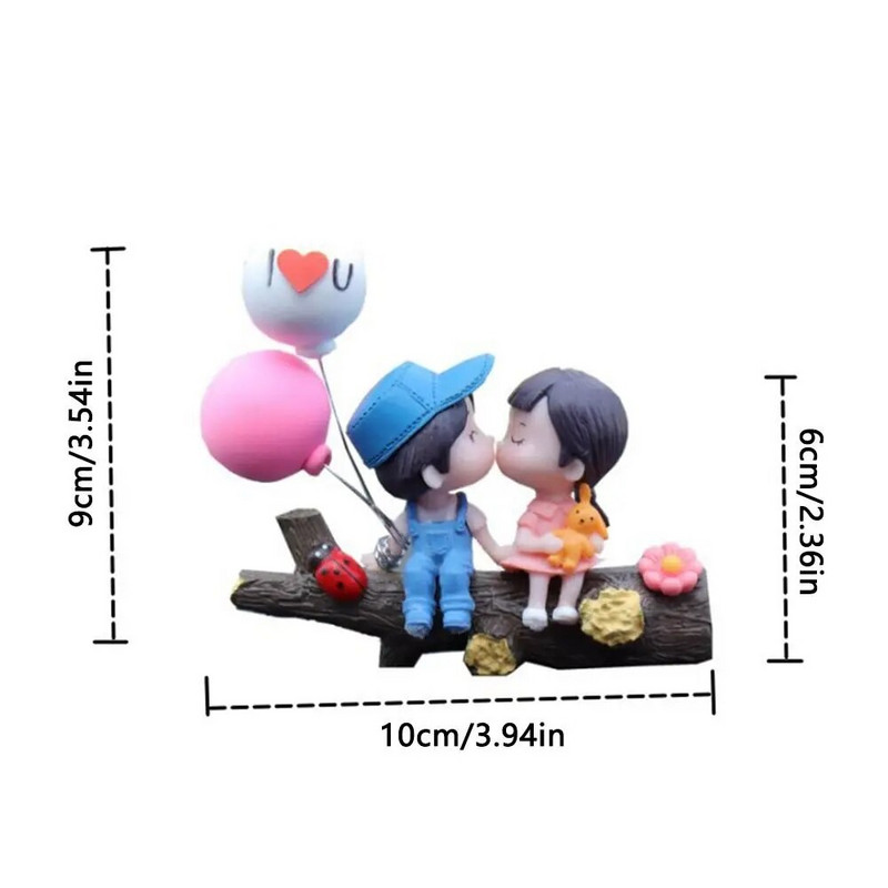 Διακόσμηση αυτοκινήτου Cartoon Cute Couples Action Figure Figurines Στολίδι με μπαλόνι Αξεσουάρ ταμπλό αυτοκινήτου εσωτερικού χώρου για δώρα για κορίτσια