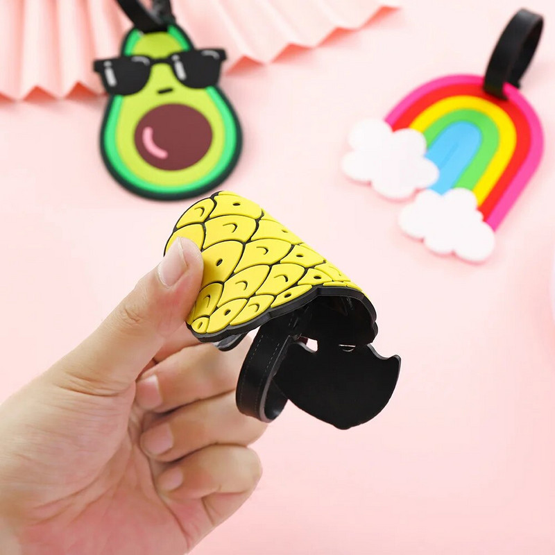 Ceļojumu piederumi Radošie bagāžas iekāpšanas birkas Bagāžas birkas Karikatūra Autobuss Lidmašīnas čemodāns ID Adrese Turētājs Pārnēsājama etiķete