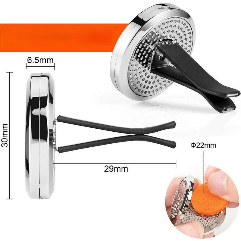 Atkārtoti uzpildāms auto gaisa atsvaidzinātājs smaržu smaržu difuzors klips Auto Vent ēteriskās eļļas nerūsējošā tērauda medaljona interjera aksesuāri