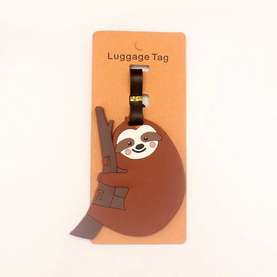 Ceļojumu piederumi Cute Sloth & Corgi Bagāžas etiķete Silikagela čemodāna ID Adrese Bagāžas iekāpšanas zīme Pārnēsājama etiķete