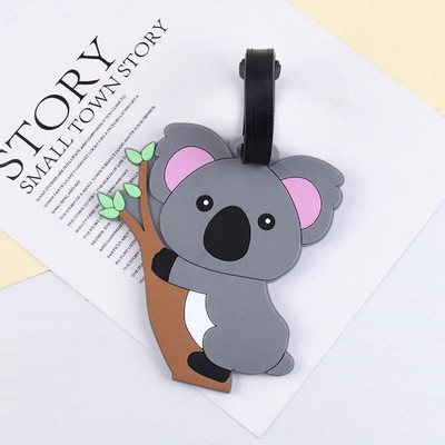 Ceļojumu piederumi Cute Sloth & Corgi Bagāžas etiķete Silikagela čemodāna ID Adrese Bagāžas iekāpšanas zīme Pārnēsājama etiķete