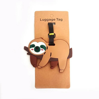 Ceļojumu piederumi Cute Sloth & Corgi Bagāžas etiķete Silikagela čemodāna ID Adrese Bagāžas iekāpšanas zīme Pārnēsājama etiķete
