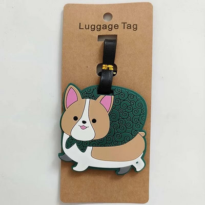 Ceļojumu piederumi Cute Sloth & Corgi Bagāžas etiķete Silikagela čemodāna ID Adrese Bagāžas iekāpšanas zīme Pārnēsājama etiķete