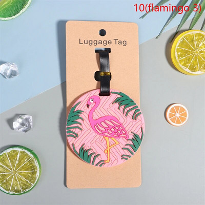 1PC Jauka multfilma Havaju flamingo silikona bagāžas etiķete kawaii ID adreses turētājs iekāpšanas bagāžas birka Antilost ceļojumu aksesuārs