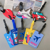 Creative lidmašīnas automašīnas bagāžas zīme raķešu lidmašīnas bagāžas iekāpšanas zīme ceļojumu piederumi silikagela čemodāna ID adreses turētāja zīme