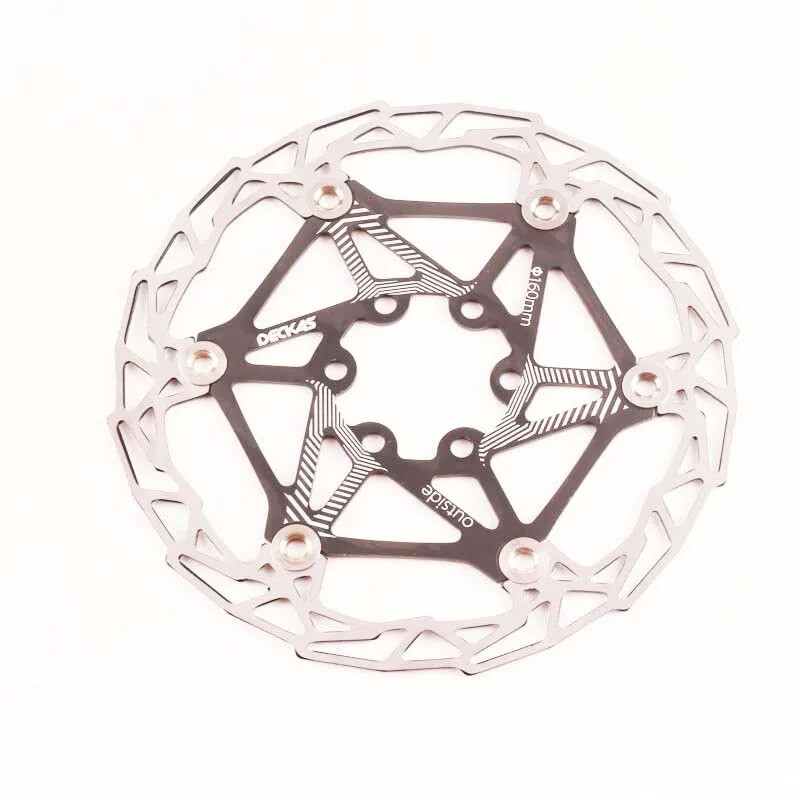 DECKAS īpaši vieglie MTB kalnu velosipēda bremžu diski, peldošie uzlikas, 160 mm, 6 skrūvju rotori, daļas, riteņbraukšanas piederumi.