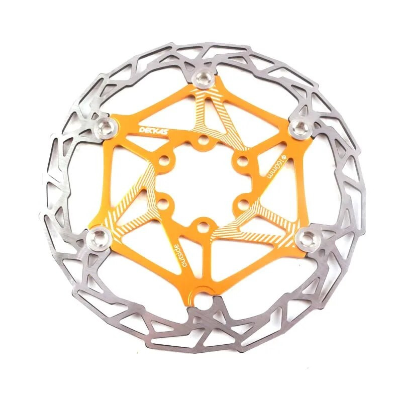 DECKAS īpaši vieglie MTB kalnu velosipēda bremžu diski, peldošie uzlikas, 160 mm, 6 skrūvju rotori, daļas, riteņbraukšanas piederumi.