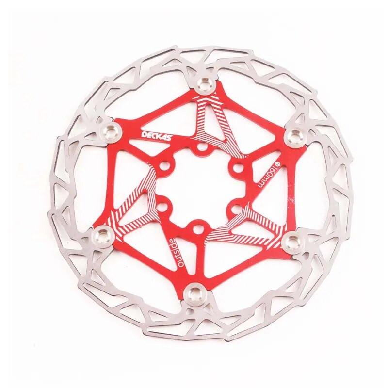 DECKAS īpaši vieglie MTB kalnu velosipēda bremžu diski, peldošie uzlikas, 160 mm, 6 skrūvju rotori, daļas, riteņbraukšanas piederumi.