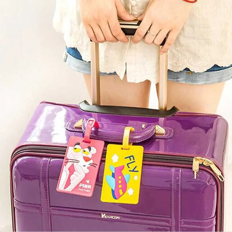 Brīvdabas ceļojumu bagāžas etiķetes somiņa čemodānu somām bagāžas silīcija nosaukuma ID etiķetes adreses turētājs bagāžas iekāpšanas etiķetes etiķetes somiņa