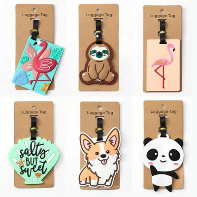 Сладък етикет за багаж Creative Corgi &Cat Suitcase Silicon Portable Travel Label ID Addres Holder Bag Tags for Baggage