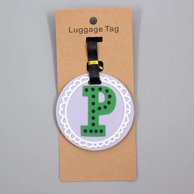 Jaunākie jaukie 26 burtu bagāžas ceļojumu piederumi etiķete silikagels čemodāna ID adreses turētājs bagāžas iekāpšanas zīme pārnēsājama etiķete