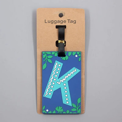 Jaunākie jaukie 26 burtu bagāžas ceļojumu piederumi etiķete silikagels čemodāna ID adreses turētājs bagāžas iekāpšanas zīme pārnēsājama etiķete