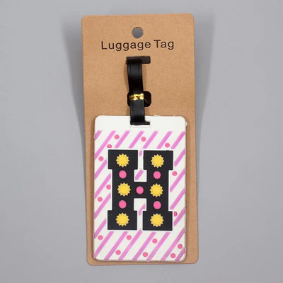 Jaunākie jaukie 26 burtu bagāžas ceļojumu piederumi etiķete silikagels čemodāna ID adreses turētājs bagāžas iekāpšanas zīme pārnēsājama etiķete