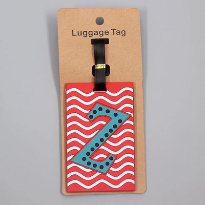 Jaunākie jaukie 26 burtu bagāžas ceļojumu piederumi etiķete silikagels čemodāna ID adreses turētājs bagāžas iekāpšanas zīme pārnēsājama etiķete