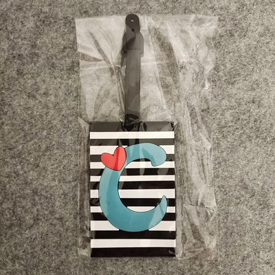 Jaunākie jaukie 26 burtu bagāžas ceļojumu piederumi etiķete silikagels čemodāna ID adreses turētājs bagāžas iekāpšanas zīme pārnēsājama etiķete