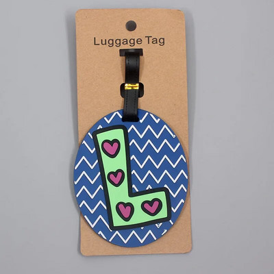 Jaunākie jaukie 26 burtu bagāžas ceļojumu piederumi etiķete silikagels čemodāna ID adreses turētājs bagāžas iekāpšanas zīme pārnēsājama etiķete