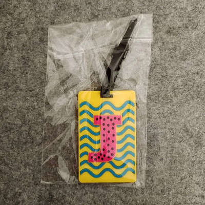 Jaunākie jaukie 26 burtu bagāžas ceļojumu piederumi etiķete silikagels čemodāna ID adreses turētājs bagāžas iekāpšanas zīme pārnēsājama etiķete