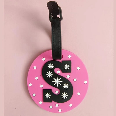 Jaunākie jaukie 26 burtu bagāžas ceļojumu piederumi etiķete silikagels čemodāna ID adreses turētājs bagāžas iekāpšanas zīme pārnēsājama etiķete