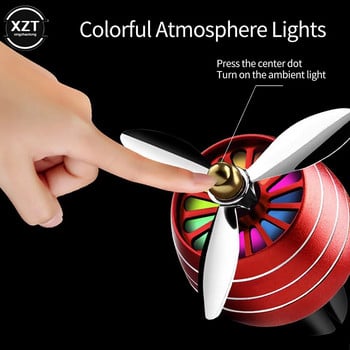 Освежител за въздух Автомобилен парфюм Мирис Мини LED климатик Сплав Автоматичен вентилационен изход Скоба Свеж аромат Ароматерапия Атмосферна светлина