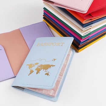 15 цвята двойка комплекти от карта на света влюбена двойка сватбени калъфи за паспорт, комплект букви, жени, мъже, пътнически притежател, корица за паспорт