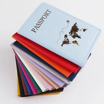 15 цвята двойка комплекти от карта на света влюбена двойка сватбени калъфи за паспорт, комплект букви, жени, мъже, пътнически притежател, корица за паспорт