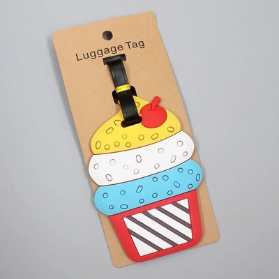 Jauka čemodāna etiķete Saldējums un kūkas Ceļojumu piederumi Bagāžas etiķete Silikagels Čemodāna ID Adrese Turētājs Iekāpšanas zīme