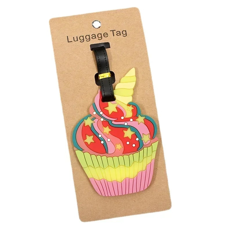 Jauka čemodāna etiķete Saldējums un kūkas Ceļojumu piederumi Bagāžas etiķete Silikagels Čemodāna ID Adrese Turētājs Iekāpšanas zīme