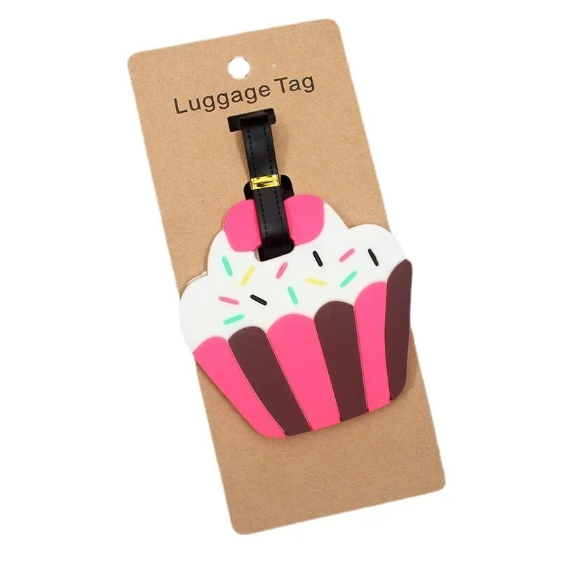 Jauka čemodāna etiķete Saldējums un kūkas Ceļojumu piederumi Bagāžas etiķete Silikagels Čemodāna ID Adrese Turētājs Iekāpšanas zīme