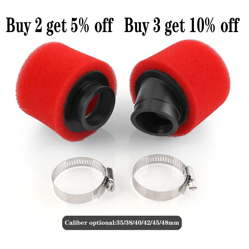 32 35 38 42 45 48 χιλ. λαιμός αγκώνας αφρός φίλτρο αέρα σφουγγάρι καθαριστικό μοτοποδήλατο σκούτερ ποδήλατο βρωμιάς μοτοσικλέτα RED Kayo BSE free shippi