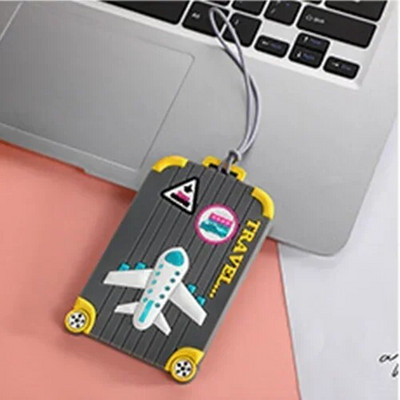 Jaunas PVC bagāžas etiķetes Ceļojumu aksesuāri Silikona čemodāna birkas Modes stils Silīcija pārnēsājamas ceļojumu etiķetes ID adreses turētājs