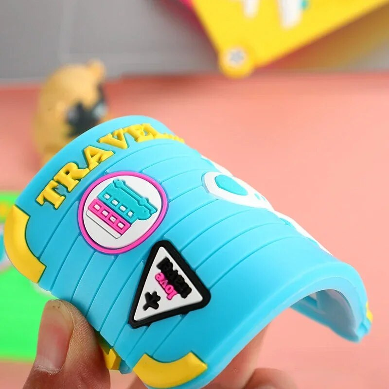 Jaunas PVC bagāžas etiķetes Ceļojumu aksesuāri Silikona čemodāna birkas Modes stils Silīcija pārnēsājamas ceļojumu etiķetes ID adreses turētājs