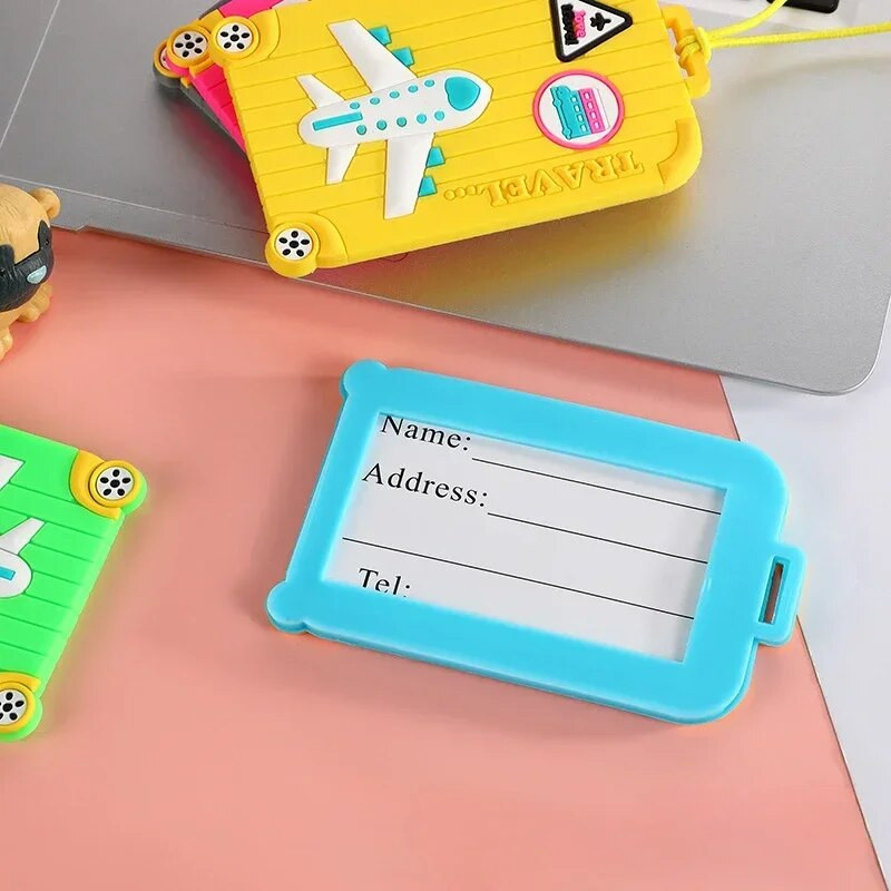 Jaunas PVC bagāžas etiķetes Ceļojumu aksesuāri Silikona čemodāna birkas Modes stils Silīcija pārnēsājamas ceļojumu etiķetes ID adreses turētājs