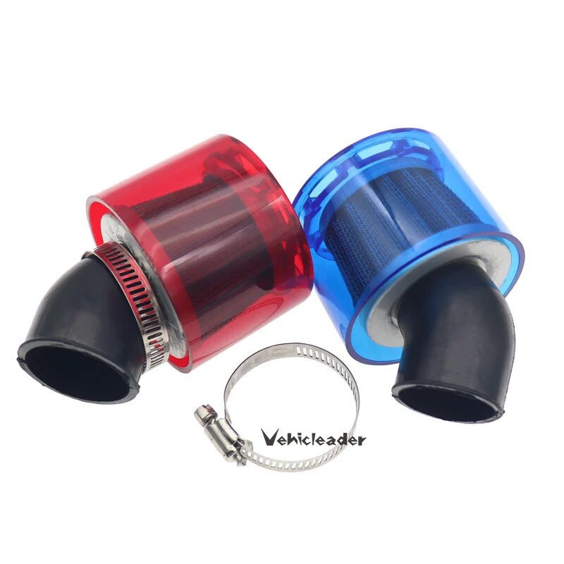 Universāls zils/sarkans 32/35/38/42/48-50mm motociklu motociklu gaisa filtra tīrītājs 50cc 110cc 125cc ATV PIT Dirt Bike, šļakatām izturīgs