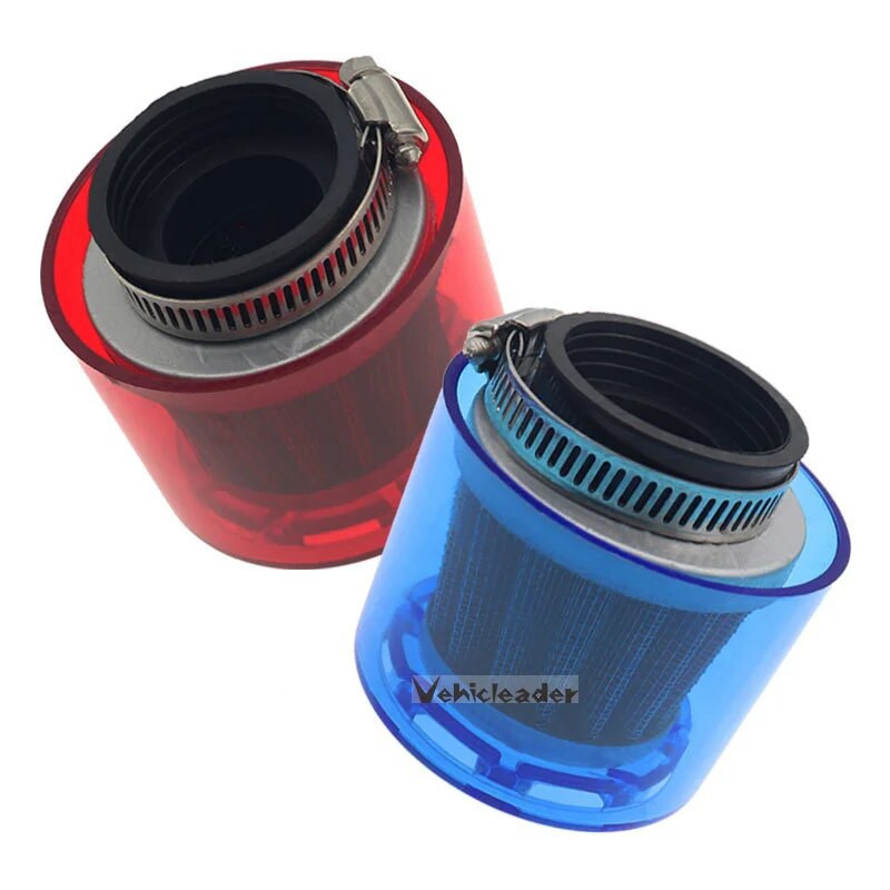 Universāls zils/sarkans 32/35/38/42/48-50mm motociklu motociklu gaisa filtra tīrītājs 50cc 110cc 125cc ATV PIT Dirt Bike, šļakatām izturīgs