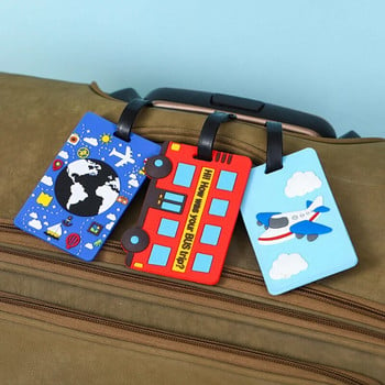 Сладки анимационни коли PVC силиконови етикети за багаж Етикет с име за багаж за пътуване Чанта за куфар Бордна карта Аксесоари за пътуване