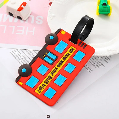 Jaukas karikatūras automašīnas PVC silikona bagāžas birkas Ceļojumu bagāžas vārda birkas Čemodāna soma iekāpšanas karte ceļojumu piederumi