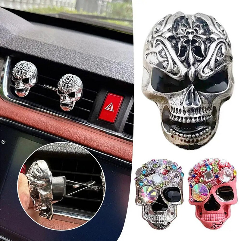 Forši galvaskausa automobiļu dekori, aromatizētāji automobiļu aromātu difuzorā, automašīnu smaržu ventilācijas atverē, smaržu klipši Automašīnu gaisa smaržas aromāti Aksesuāri S3X3