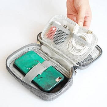 Чанта за кабели Органайзер Кабели Зарядно устройство Цифрова USB джаджа Преносима електронна кутия за слушалки Калъф за съхранение с цип Аксесоари Консумативи