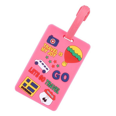 Modes karte Čemodāna bagāžas birkas multfilmas ID adreses turētājs Bagāžas etiķete Silīcija dioksīds Ge Identifikators Ceļojumu piederumi