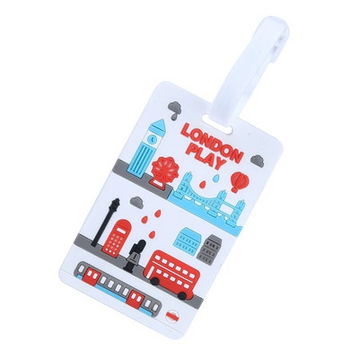 Modes karte Čemodāna bagāžas birkas multfilmas ID adreses turētājs Bagāžas etiķete Silīcija dioksīds Ge Identifikators Ceļojumu piederumi