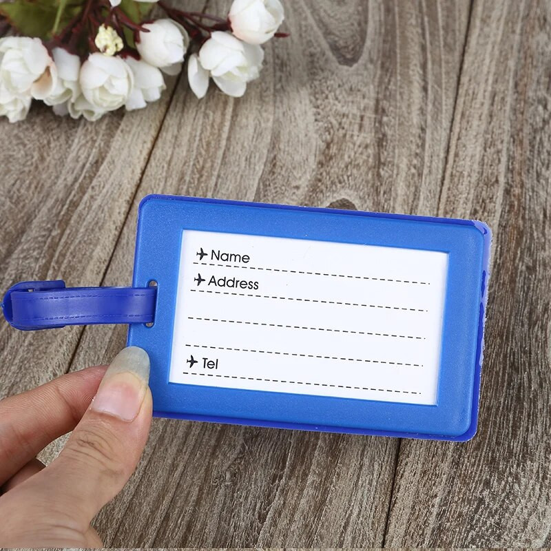 Modes karte Čemodāna bagāžas birkas multfilmas ID adreses turētājs Bagāžas etiķete Silīcija dioksīds Ge Identifikators Ceļojumu piederumi