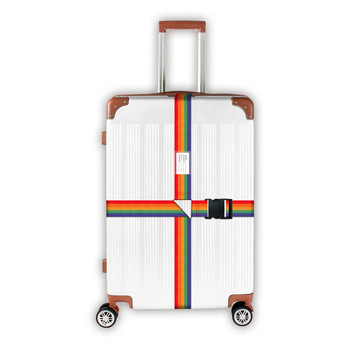 Ιμάντας πόρπης αποσκευών Αξεσουάρ ταξιδιού Ρυθμιζόμενες ζώνες βαλίτσας 420 CM Ζώνη συσκευασίας αποσκευών Rainbow