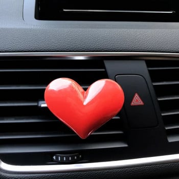 Червено сърце Декоративна щипка за изход за въздух за кола Парфюм за кола Прекрасно сърце Освежител за въздух за кола Декоративна щипка за парфюм Автомобилен интериор