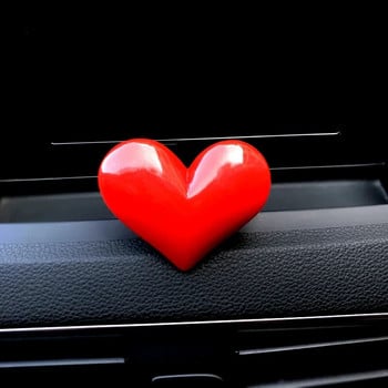 Червено сърце Декоративна щипка за изход за въздух за кола Парфюм за кола Прекрасно сърце Освежител за въздух за кола Декоративна щипка за парфюм Автомобилен интериор